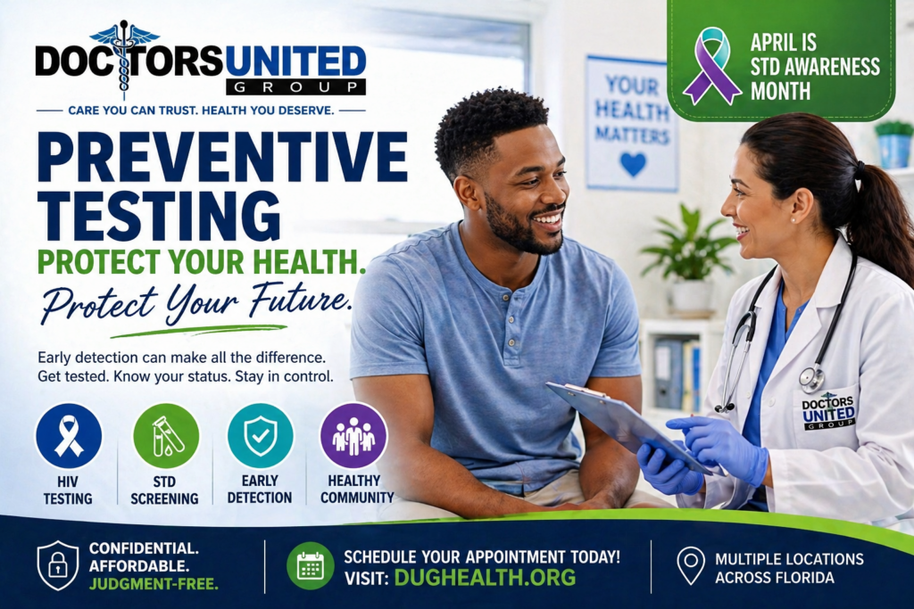 Patient discussing preventive testing with a healthcare provider