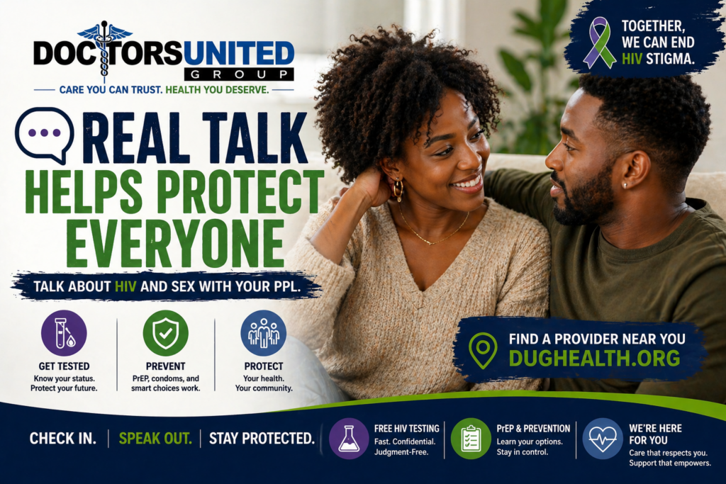 Couple having a conversation about HIV and sex and prevention awareness