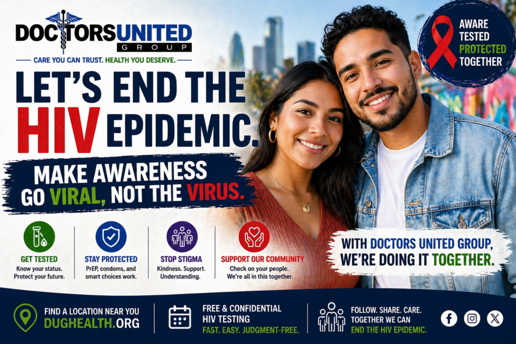 Couple smiling together representing community support to end the HIV epidemic through awareness and testing